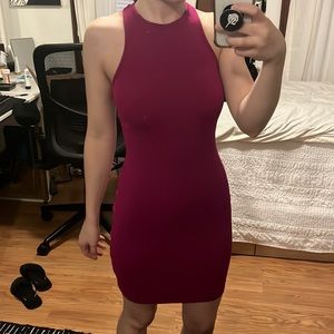 Lulu's Magenta Ribbed Bodycon Dress